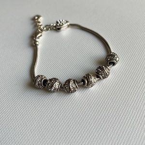 Six Mini Clear Crystal Brighton Beads